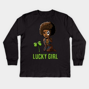 Lucky girl Kids Long Sleeve T-Shirt